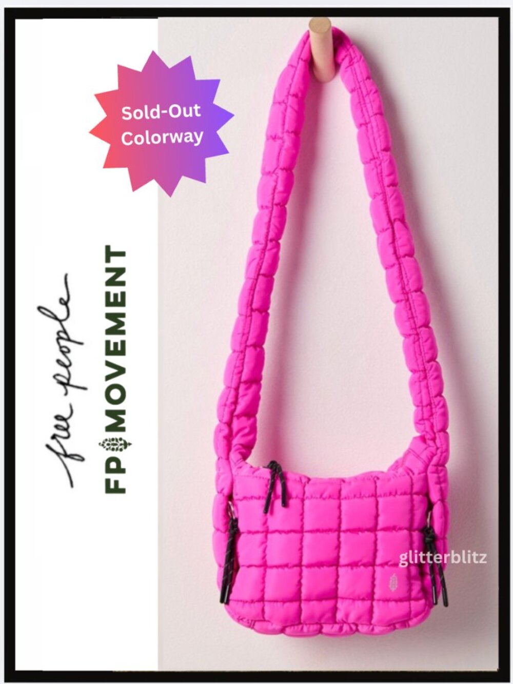 Free People Quilted Carryall Mini Sling Bag 🩷 Baby Quilted Carryall